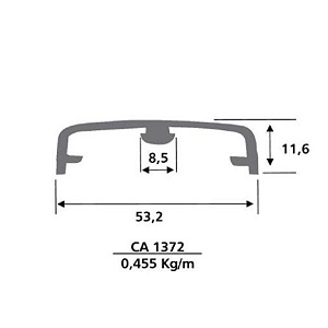 Perfil Aluminio Capa facão lateral externo ônibus CA1372