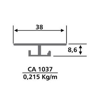 Perfil aluminio Uniao chapas ônibus CA1037