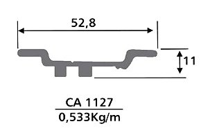 Perfil aluminio externo facao lateral onibus CA1127