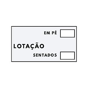 Adesivo interno Lotação quantidade passageiros sentado e pé