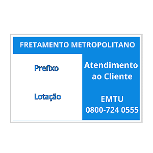 Adesivo Prefixo Lotação ônibus urbano Circular