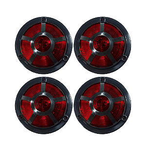 Kit 4 Lanterna Estribo Caminhão 1113 1313 1513 Vermelho