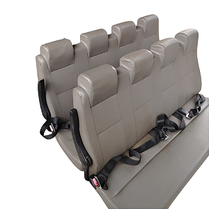 Bancada Banco poltrona Escolar 17 Lugares Van Cinza couro