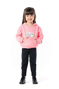 Conjunto Moletom Infantil Feminino Rosa Neon - 4 - Hola Kids Moda Bebê e  Infantil