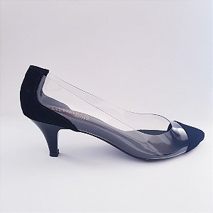 scarpin vinil salto baixo