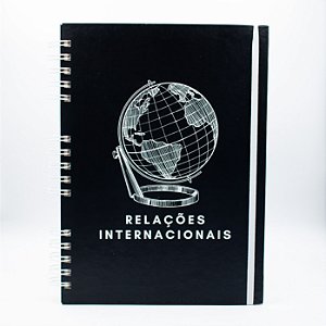 Caderno Universitário Espiral - Capa Preta Profissão Relações Internacionais