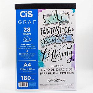 Bloco / Livro de Exercícios Para Brush e Lettering  por Karol Stefanini