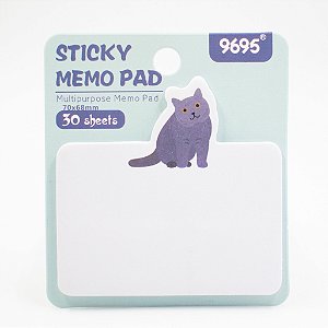 Bloco de Anotação Adesivo - Gato ( Cinza ) 70x68mm