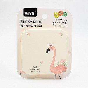 Bloco de Anotação  com  Cola  c/ 75 folhas  Flamingo/ branco