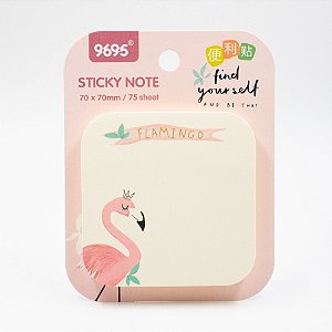 Bloco de Anotação  com  Cola  c/ 75 folhas  Flamingo/ rosa