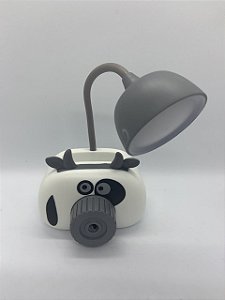 Luminária com Porta Lápis e Apontador Vaquinha