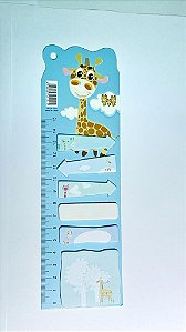 Bloco de Anotação Adesivo - Marca Página   (  Girafa e Nuvens ) Azul