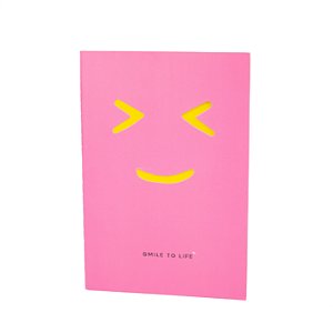 Caderno Brochura Capa com caricaturas #Smiletolife Capa Rosa