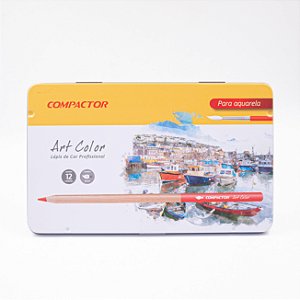 Lápis de Cor  Profissional Art Color Para Aquarela c/12 Compactor