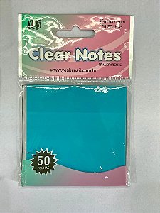 Bloco Autoadesivo Transparente Clear Notes Yes - Azul (75x75mm)