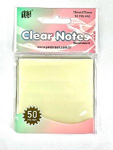 Bloco Autoadesivo Transparente Clear Notes Yes - Transparente (75x75mm)