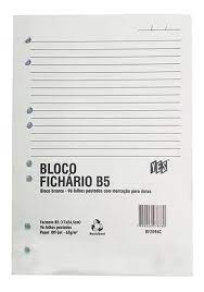 Bloco para Fichário Colegial 96 Folhas YES- B5