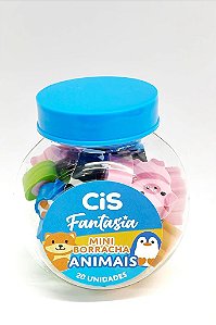 Mini Borracha Cis Fantasia Animais Sortidas C/ 20 borrachas