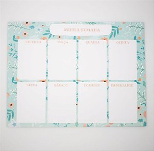 Bloco de Planner Minha Semana Tema Floresta c/24 Folhas