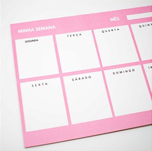 Bloco de Planner Minha Semana Tema Rosa c/24 Folhas