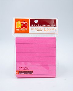 Bloco  Autoadesivo c/ Pauta - Pink ( 76x76mm )