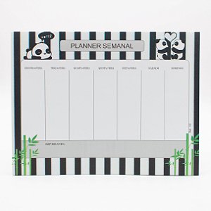 Bloco de Planner Minha Semana Tema Panda c/24 Folhas