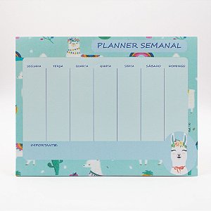 Bloco de Planner Minha Semana Tema Lhama c/24 Folhas