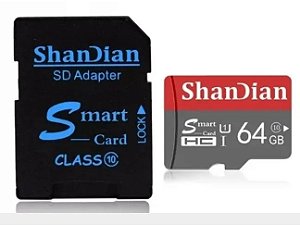 Cartão de Memória Shandian Micro SD  64 GB + Adaptador 
