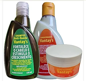 Kit Shampoo Condicionador e a Máscara de hidratação tratamento antiqueda