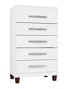 COMODA INCORPLAC CANNES - 5 GAVETAS - BRANCO