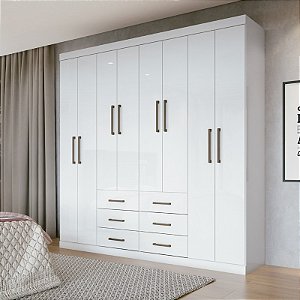 GUARDA-ROUPAS SANTOS ANDIRA LIVERPOOL 8.6 - C/ ESPELHO E PÉS - BRANCO