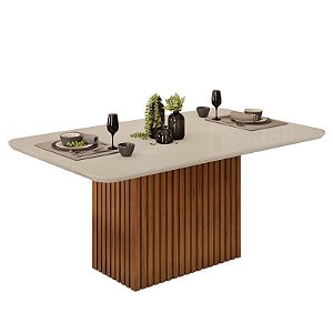 MESA DJ CANES - TAMPO CHANFRADO - 1,70 x 90 - FREIJÓ/OFF WHITE