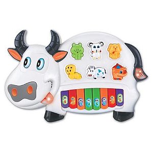 Brinquedo Piano Musical Animal Rosa Sons Educativo - Braskit