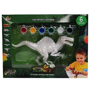 Dinossauro para Pintar / Cofrinho Baby Rex - Kit 3 Cores Tinta