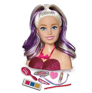 Barbie Boneca Busto Make Hair Fala 12 Frases Com Acessórios