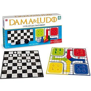 Jogo De Ludo E Damas Com Tabuleiro Em Madeira - Junges