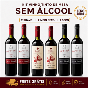 Kit Vinho Tinto Sem Álcool La Dorni Bordô 6 Garrafas 720mL