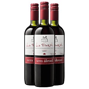 3 unidades - Vinho La Dorni Tinto Suave Bordô Sem Álcool 720 mL