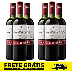 6 unidades - Vinho La Dorni Tinto Suave Bordô Sem Álcool 720 mL