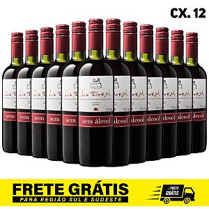 Caixa com 12 unidades - Vinho La Dorni Tinto Suave Bordô Sem Álcool 720 mL
