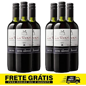 6 unidades - Vinho La Dorni Tinto Seco Bordô Sem Álcool 720 mL - SEM AÇÚCAR
