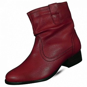 bota couro vermelha