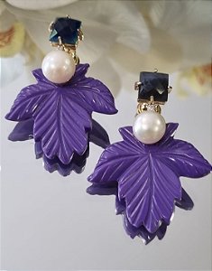 Brinco Folha Roxa