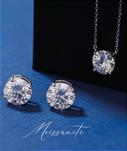 Conjunto Ponto de Luz Moissanite 11 mm