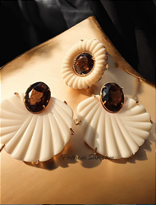 Conjunto Baquelite Off-White