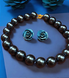 Colar Pérolas Azuis