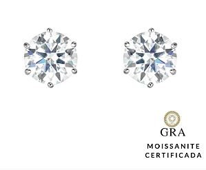 Brinco Solitário Glam Moissanite 3.5ct - 9 MM