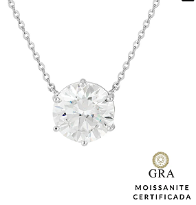 Colar Ponto De Luz Moissanite 5 ct