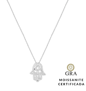 Colar Hamsa Glam Moissanite