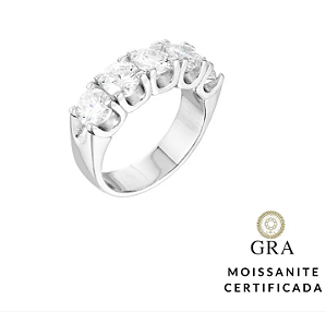 Meia Aliança Moissanite